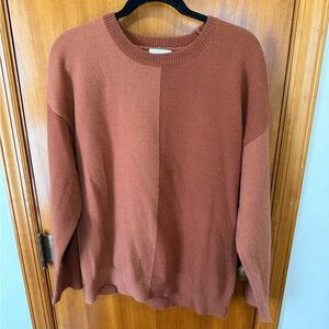 Soft Crewneck Sweater in Rust
